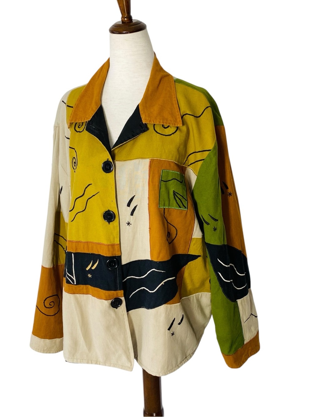 VINTAGE Embroidered Patchwork Jacket - Picture 3 of 5